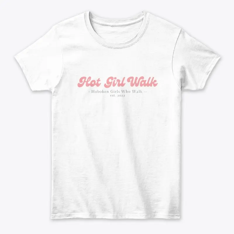 Hot Girl Walk - Retro Pink (White)